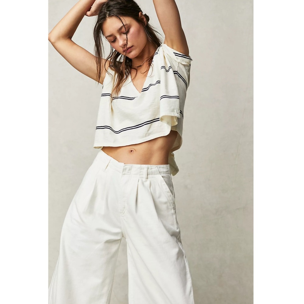 Free People X We The Free Care FP Jaydon Stripe Tee Shirt Top New - Picture 3 of 9